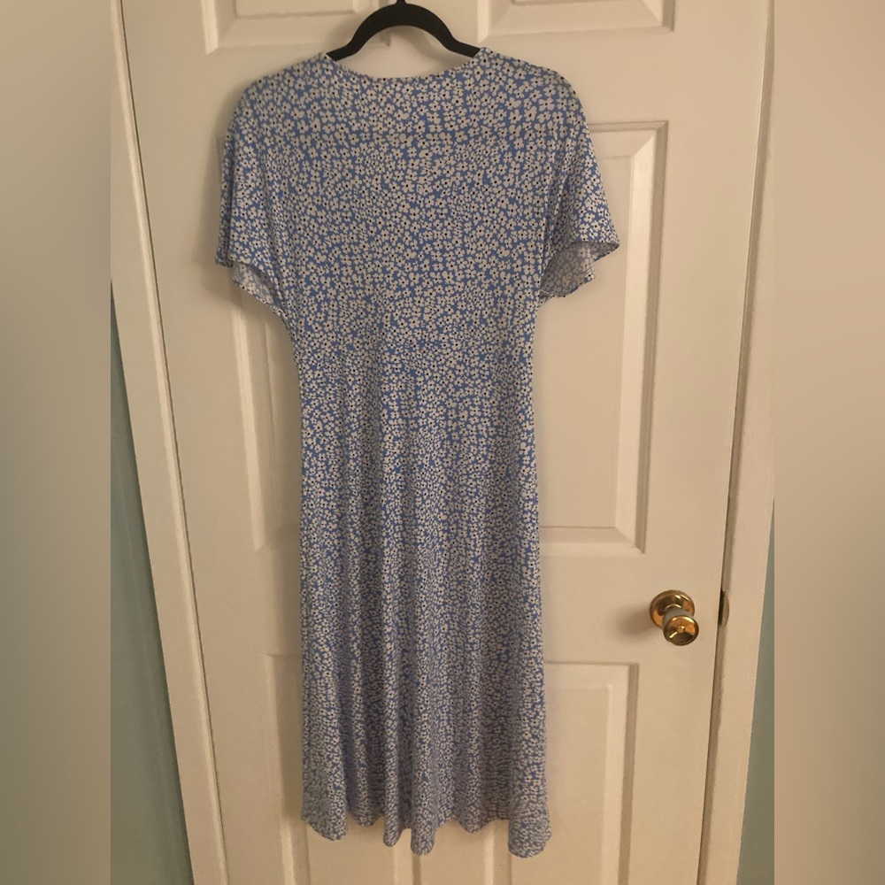Mango Light Blue Floral Midi Dress - Picture 4 of 6